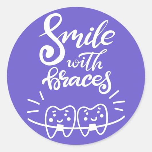 Lachen met races | Glimlende Teeth Ronde Sticker (Voorkant)