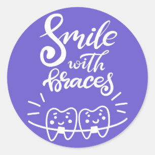 Lachen met races   Glimlende Teeth Ronde Sticker