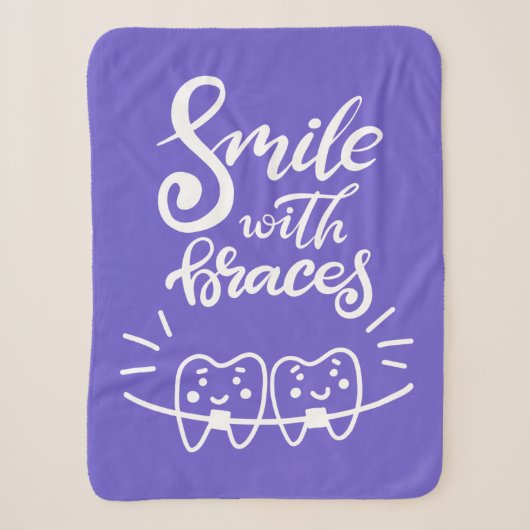 Lachen met races | Glimlende Teeth Sherpa Deken (Voorkant)