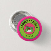 Lachen naar mezelf ronde button 3,2 cm (Voorkant /achterkant)