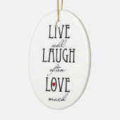 Lachen om te lachen, eenvoudige tekst keramisch ornament (Links)