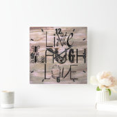 Lachen om te lachen: houten, rustige borduurklok vierkante klok (Huis)