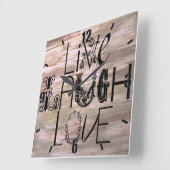 Lachen om te lachen: houten, rustige borduurklok vierkante klok (Hoek)