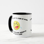 Lachen op het werk loont niet mok (Voorkant links)