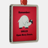 Lachen opent vele deuren! metalen ornament (Rechts)