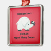 Lachen opent vele deuren! metalen ornament (Links)