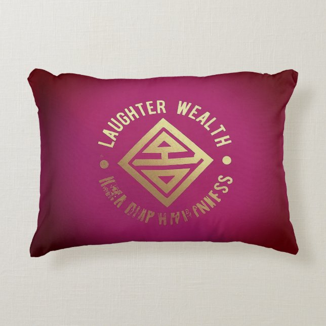 Lachen rijkdom geluk accent kussen (Voorkant)