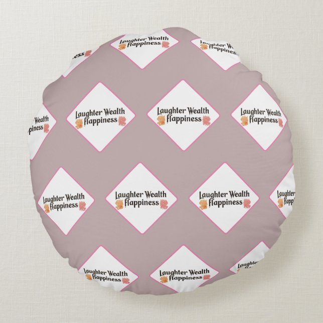 Lachen rijkdom geluk rond kussen (Achterkant)