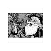 LACHEN SANTA & RENDIER, KERST RUBBER STEMPEL (Afrduk)