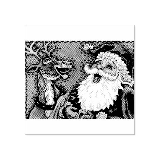 LACHEN SANTA & RENDIER, KERST RUBBER STEMPEL (Afrduk)