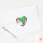 LACHEN SANTA & RENDIER KLOP KLOP GRAPPEN Grappig Hart Sticker (Envelop)