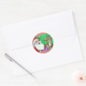 LACHEN SANTA & RENDIER KLOP KLOP GRAPPEN Grappig Ronde Sticker (Envelop)