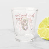 lachen schedel bloederig goed halloween feest shot glas (Achterkant)