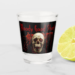 lachen schedel bloederig goed zwart halloween fees shot glas