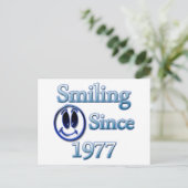 Lachen sinds 1977 briefkaart (Staand voorkant)