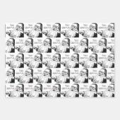 lachen sinterklaas sinterklaas zwart wit vrolijk inpakpapier vel (Voorkant 3)