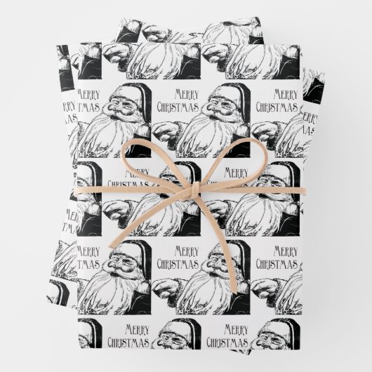  lachen sinterklaas sinterklaas zwart wit vrolijk inpakpapier vel (In situ)