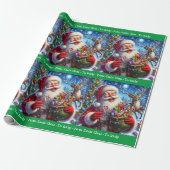 Lachen Sinterklaas Toevoegen Boy Girl's Name Chris Cadeaupapier (Uitgerold)