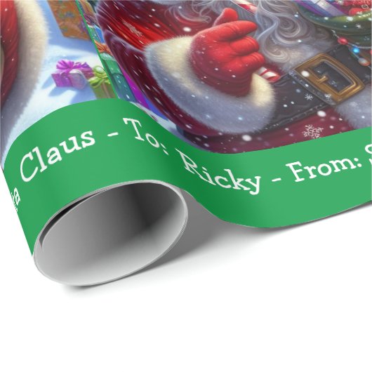 Lachen Sinterklaas Toevoegen Boy Girl's Name Chris Cadeaupapier (Rol Hoek)