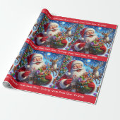 Lachen Sinterklaas Toevoegen Boy Girl's Name Chris Cadeaupapier (Uitgerold)