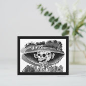 Lachen Skelet Vrouw Briefkaart (Staand voorkant)