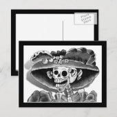 Lachen Skelet Vrouw Briefkaart (Voorkant / Achterkant)