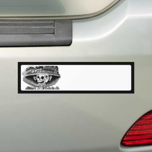 Lachen Skelet Vrouw Bumpersticker (Op auto)