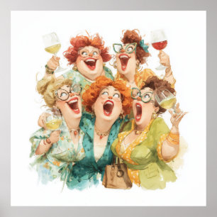 Lachen tijdens de nacht van de dames poster