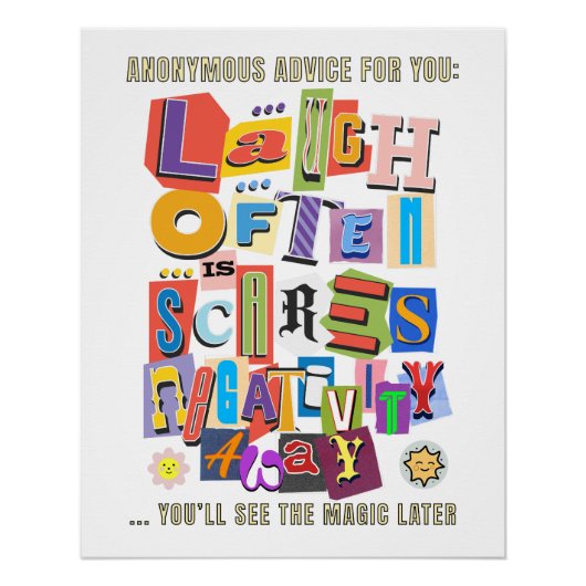 Lachen vaak – Positieve typografie Quote Design 1 Perfect Poster (Voorkant)