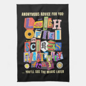 Lachen vaak – Positieve typografie Quote Design Theedoek (Verticaal)