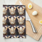 lachen van boeddha - patroonhanddoek theedoek (Quarter Fold)