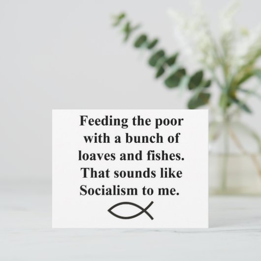 Lachen van het socialisme briefkaart (Staand voorkant)