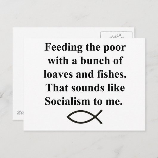 Lachen van het socialisme briefkaart (Voorkant / Achterkant)