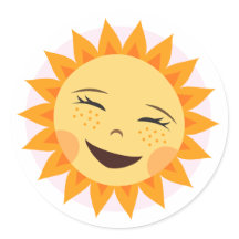 Lachen zon schattige cartoon stickers