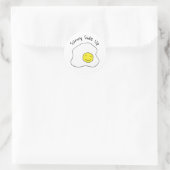 Lachend Ei Zonnig Side Up Ontbijtvoedsel Ronde Sticker (Tas)