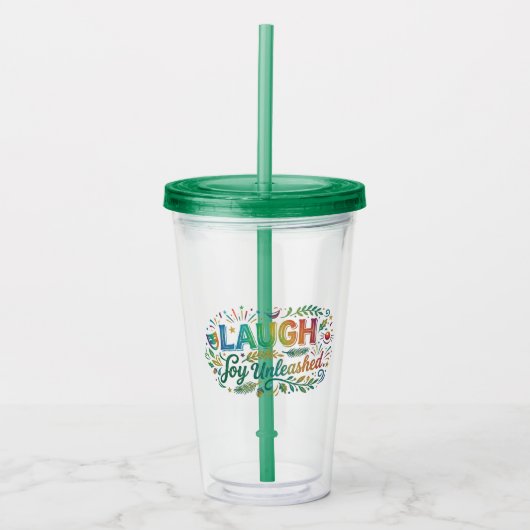Lachend Geluk Ontzondigd Acryl Drinkbeker (Voorkant)