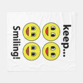 Lachend gezicht Blijf glimlachen Fleece Deken (Voorkant (Horizontaal))