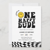 Lachend Gezicht Eén Gelukkige Kerel Jongen 1e Verj Kaart (Voorkant)