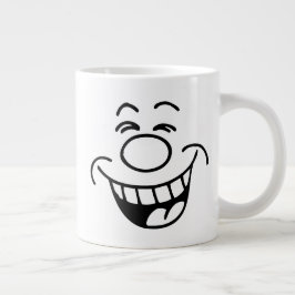 Lachend gezicht emoji grote koffiekop