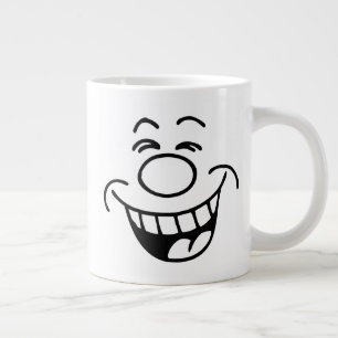 Lachend gezicht emoji grote koffiekop