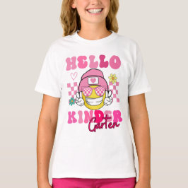 Lachend gezicht Hallo kleuterschool Eerste schoold T-shirt
