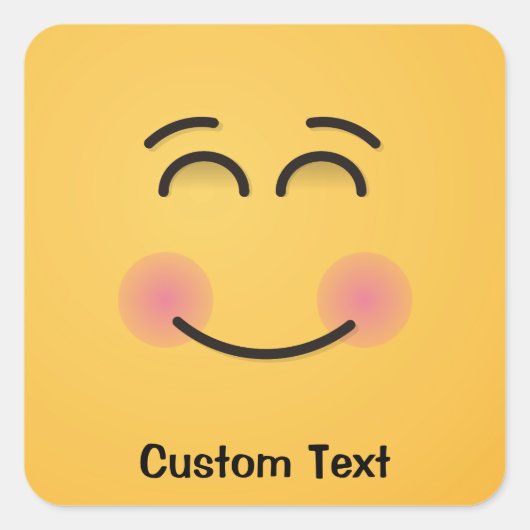 Lachend Gezicht met Lachende Eyes Vierkante Sticke Sticker (Voorkant)