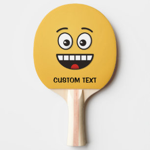 Lachend gezicht met open mond Ping-Pong Paddle Tafeltennisbatje
