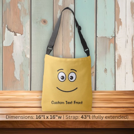 Lachend Gezicht met Open Ogen Crossbody Tas