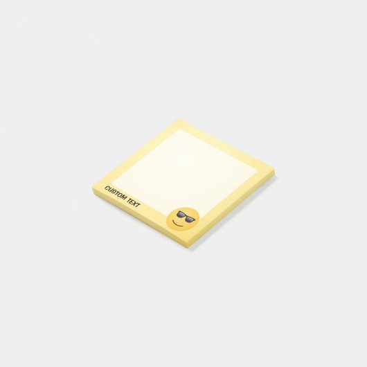 Lachend gezicht met zonnebril post-it® notes (Schuin)
