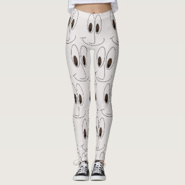 Lachend Gezichtspatroon Grappig Leggings