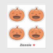 Lachend Halloween Pompoen, Set van 4 Sticker (Vel)