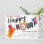 Lachend Happy Hour Uitnodigen Kaart (Staand voorkant)
