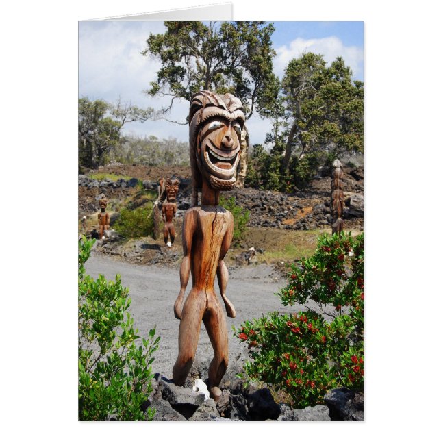 Lachend Hawaiaans Ki'i-beeld (Voorkant)