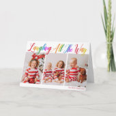 Lachend helemaal Rainbow 3 Kerstmis Foto Feestdagen Kaart (Voorkant)
